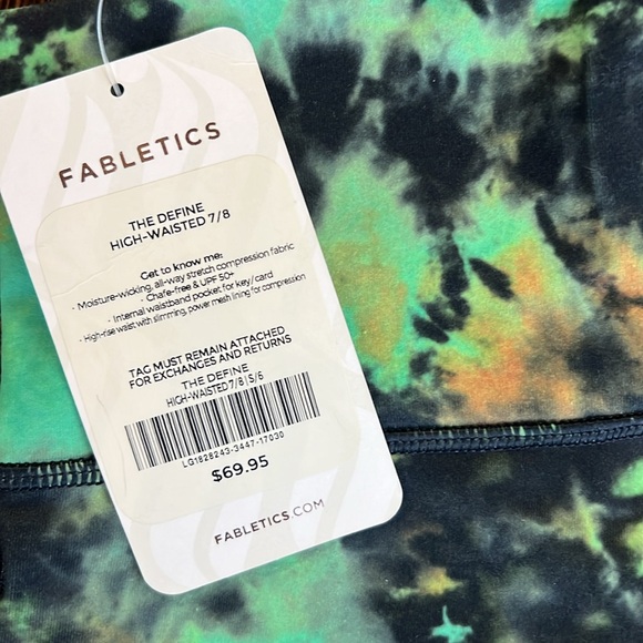 NWT Fabletics Green tie-dye Athletic Leggings Small - Picture 2 of 4